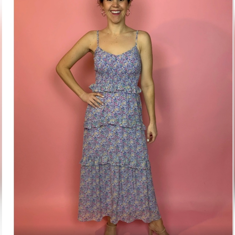 Serena smocked floral maxi dress